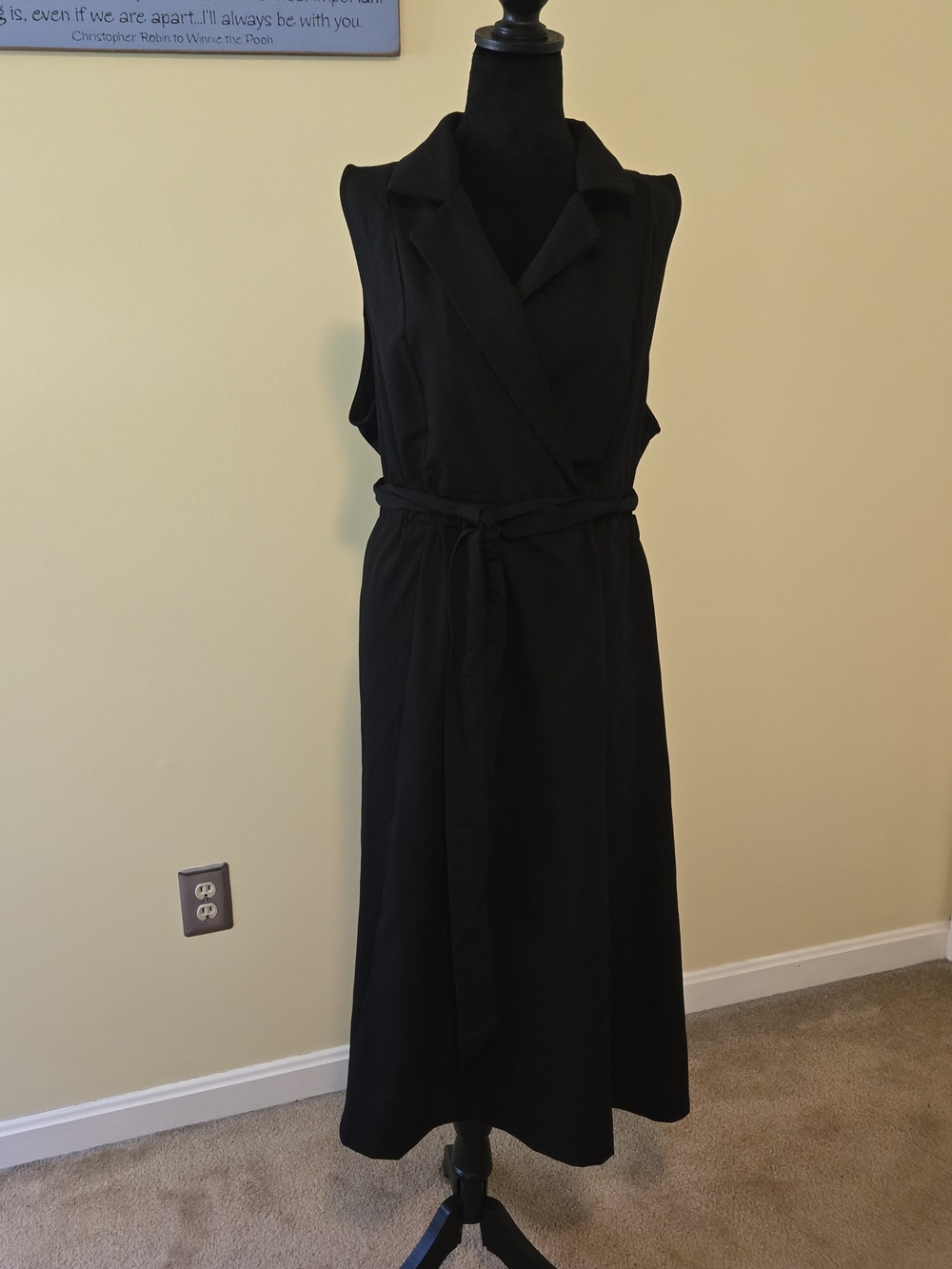 torrid Black Sleeveless Faux Wrap Midi Dress